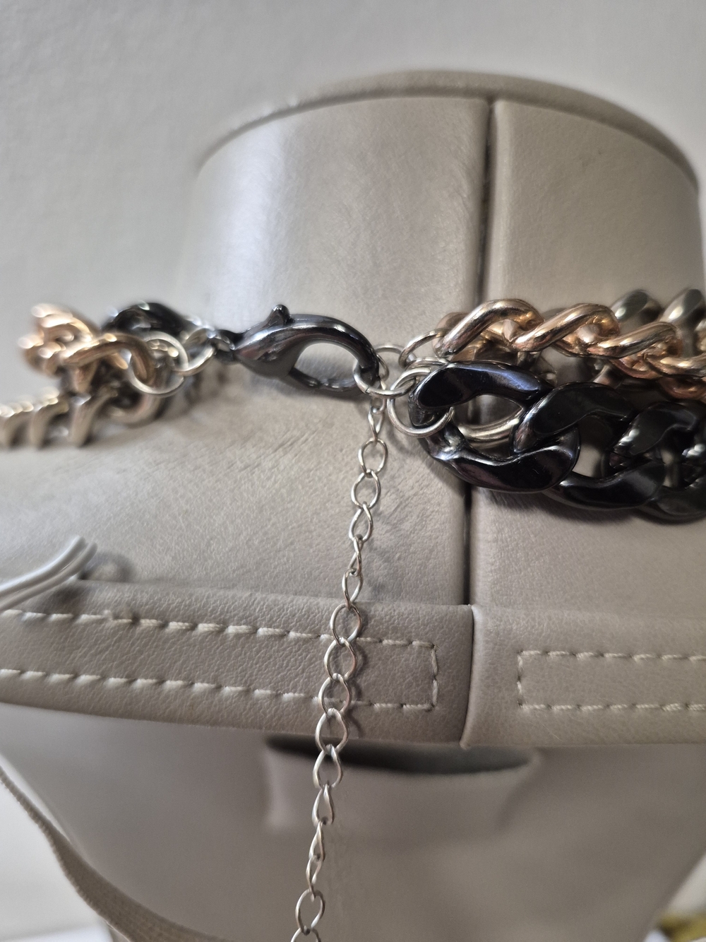 Layered Multi-Tone Chain Necklace - Picture 2 of 5